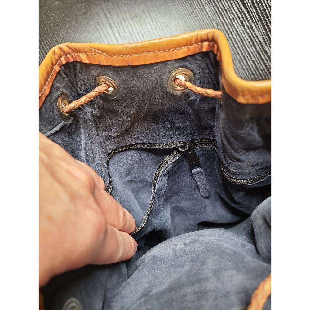 Rustic Leather Boho Crossbody Drawstring Bag/Purse - image 6